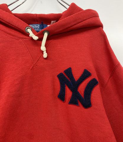 美品 POLO RALPH LAUREN パーカー ヤンキース COOPERSTOWN フーディー RED メンズ SIZE L ポロ・ラルフローレン