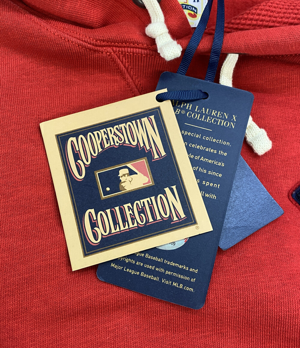 美品 POLO RALPH LAUREN パーカー ヤンキース COOPERSTOWN フーディー RED メンズ SIZE L ポロ・ラルフローレン