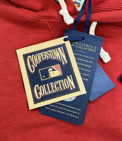 美品 POLO RALPH LAUREN パーカー ヤンキース COOPERSTOWN フーディー RED メンズ SIZE L ポロ・ラルフローレン