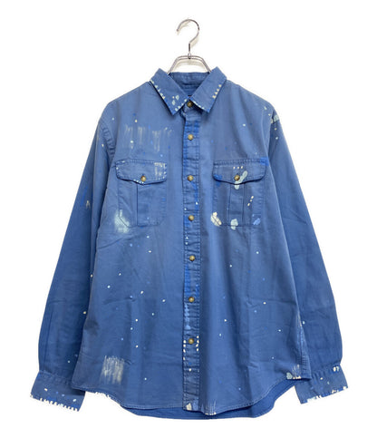 美品 POLO RALPH LAUREN 長袖シャツ CLASSIC FIT PAINTED CHINO WORKSHIRT BLU メンズ SIZE L ポロ・ラルフローレン