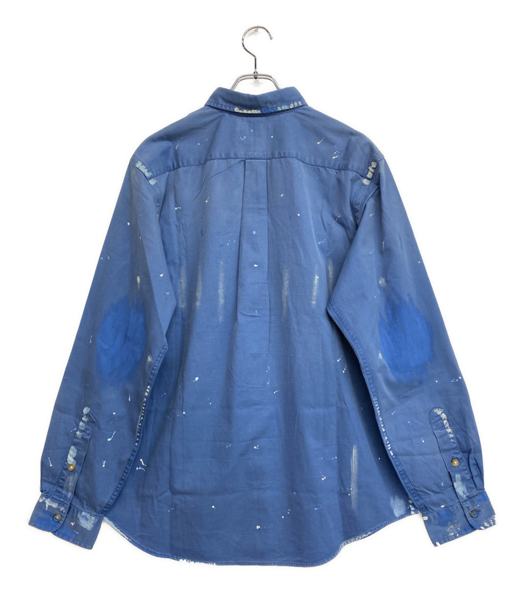 美品 POLO RALPH LAUREN 長袖シャツ CLASSIC FIT PAINTED CHINO WORKSHIRT BLU メンズ SIZE L ポロ・ラルフローレン