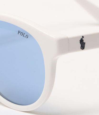 美品 POLO RALPH LAUREN サングラス PH4184F 522972 ホワイト ブルーレンズ レディース ポロ・ラルフローレン