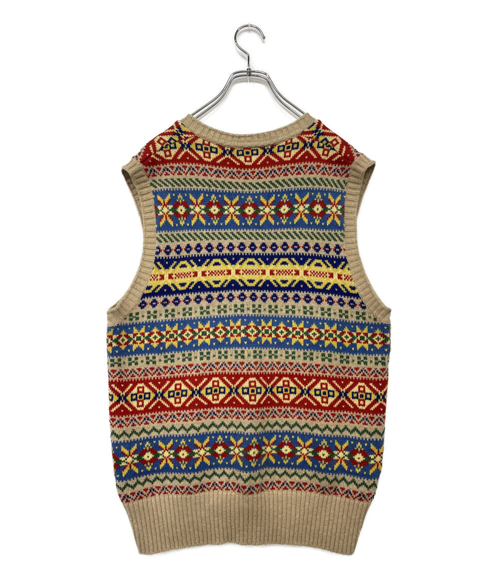美品 POLO RALPH LAUREN ベスト FAIR ISLE COTTON CASHMERE SWEATER VEST メンズ SIZE L ポロ・ラルフローレン