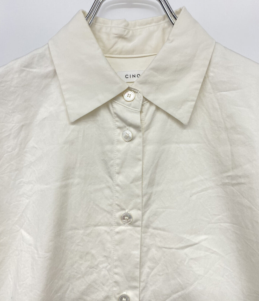 CINOH 長袖シャツ コットン フィンクス ピンタック スリーブ 23sst003-mn レディース SIZE 38 チノ