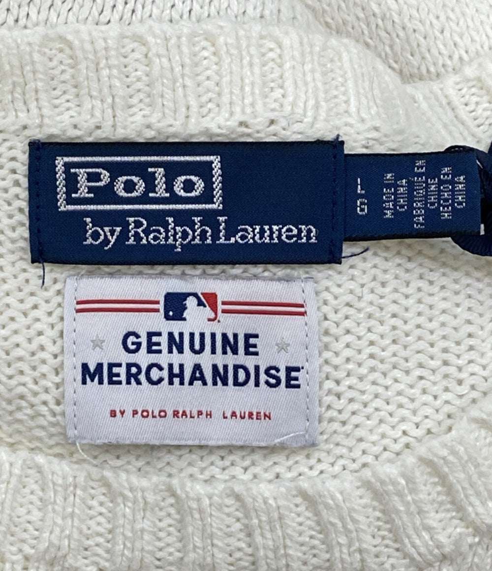 美品 POLO RALPH LAUREN ニット ヤンキース ベア セーター GENUINE MERCHANDISE メンズ SIZE L ポロ・ラルフローレン