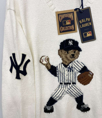 美品 POLO RALPH LAUREN ニット ヤンキース ベア セーター GENUINE MERCHANDISE メンズ SIZE L ポロ・ラルフローレン