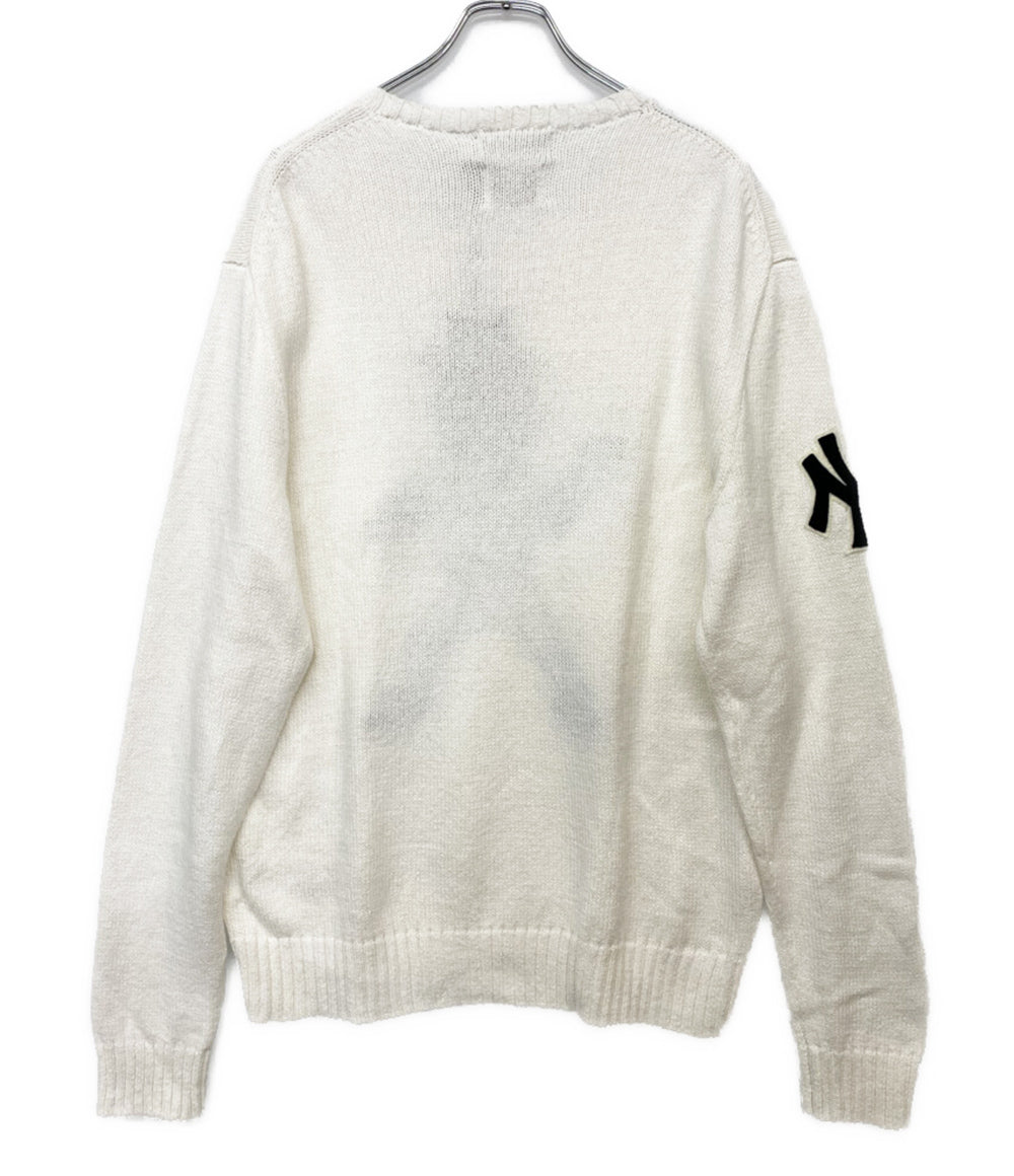 美品 POLO RALPH LAUREN ニット ヤンキース ベア セーター GENUINE MERCHANDISE メンズ SIZE L ポロ・ラルフローレン