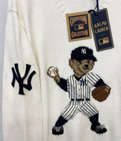 美品 POLO RALPH LAUREN ニット ヤンキース ベア セーター GENUINE MERCHANDISE メンズ SIZE L ポロ・ラルフローレン