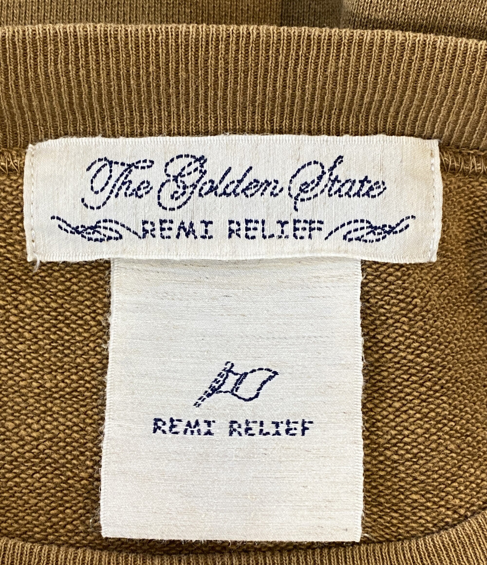 REMI RELIEF スウェット USED加工 スウェット キャメル メンズ SIZE M レミレリーフ
