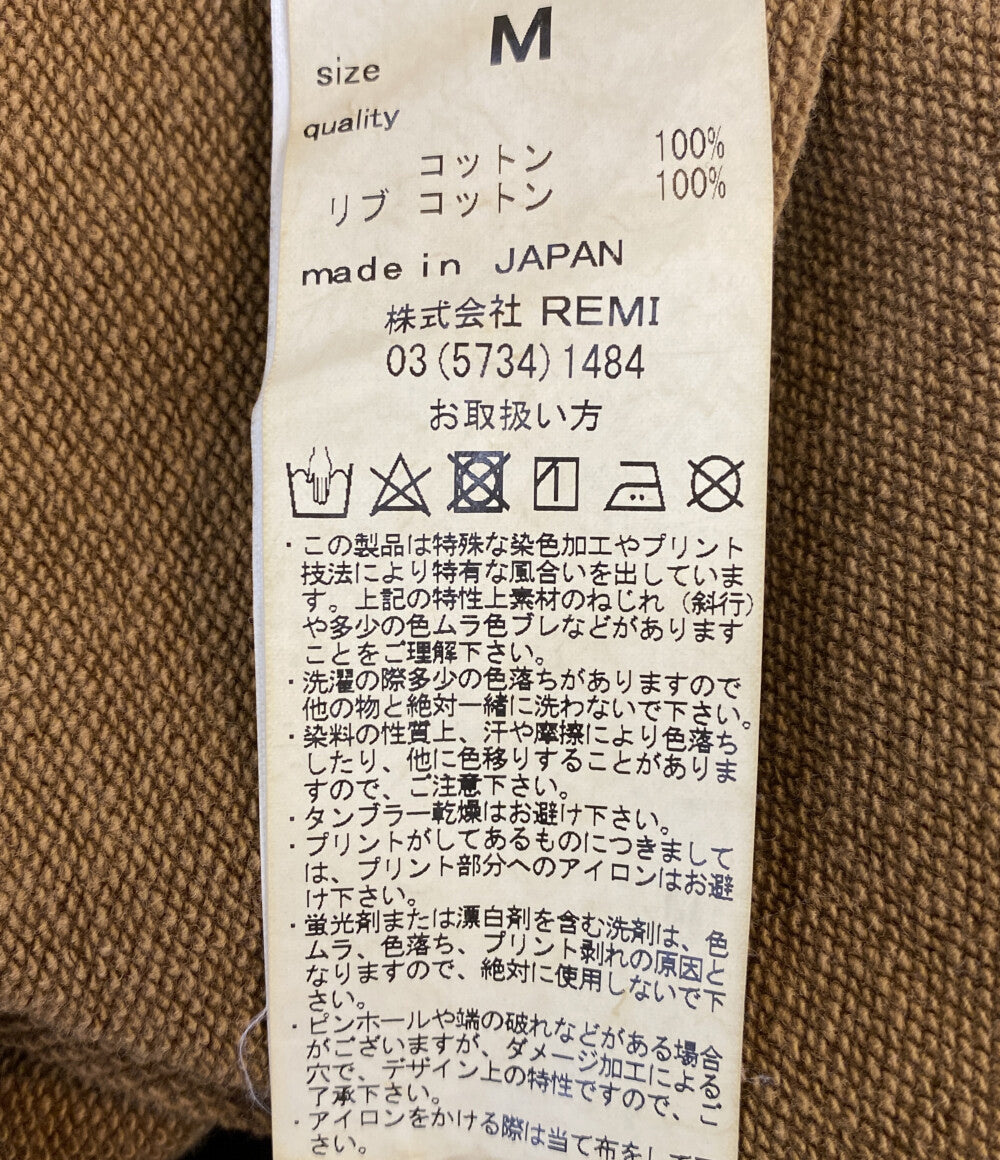 REMI RELIEF スウェット USED加工 スウェット キャメル メンズ SIZE M レミレリーフ