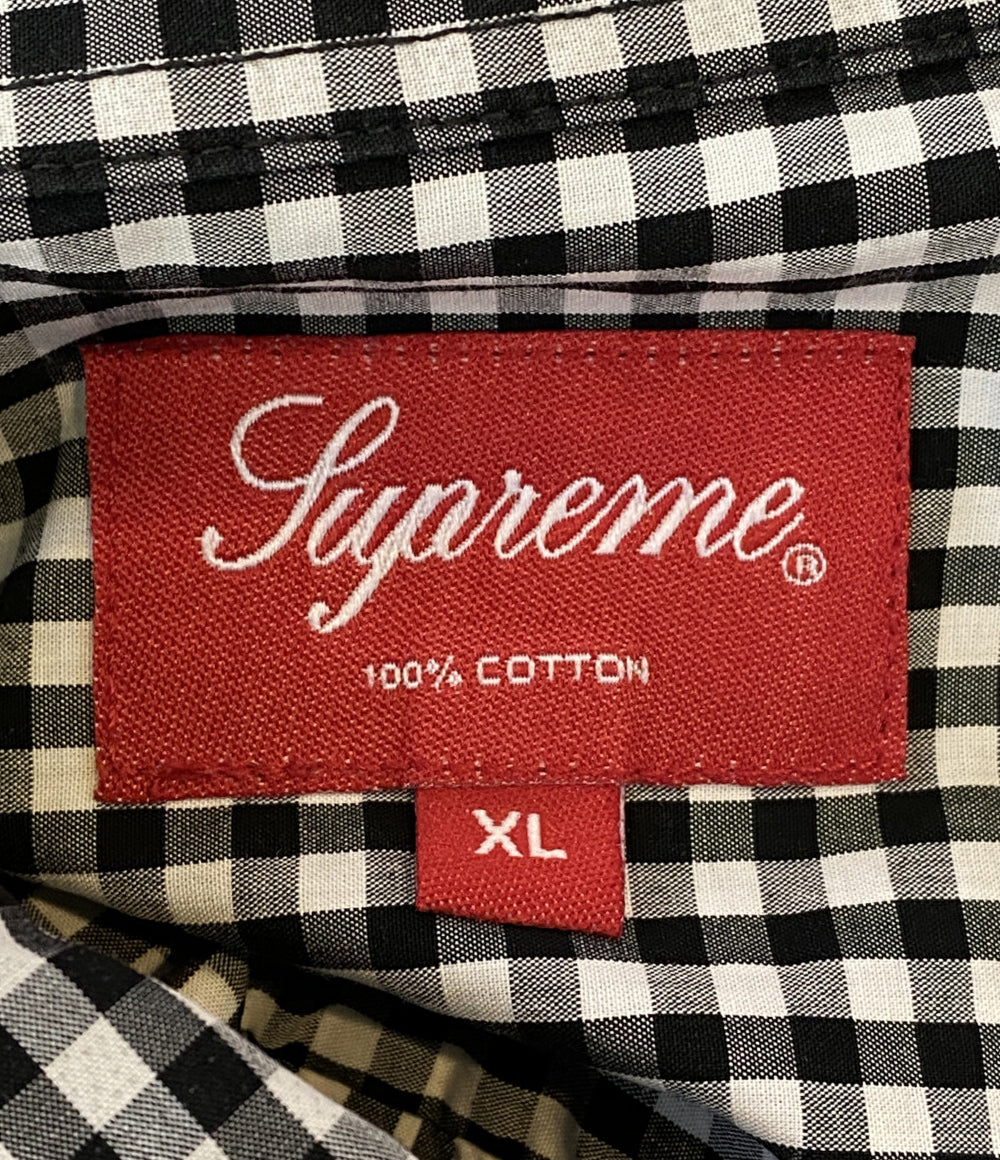 Supreme 半袖シャツ 21SS GINGHAM ボックス ブラック メンズ SIZE XL シュプリーム
