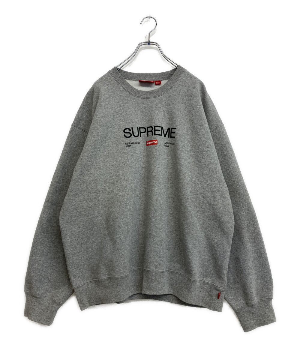 美品 Supreme スウェット 24SS Established Crewneck グレー メンズ SIZE XL シュプリーム