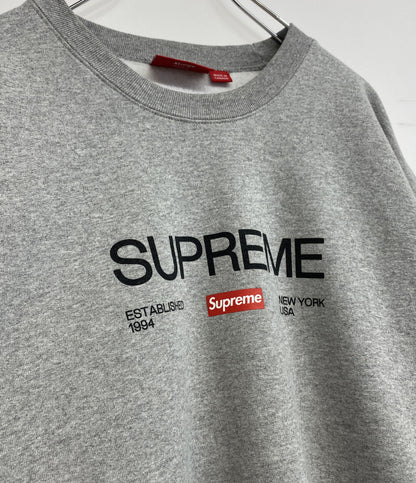 美品 Supreme スウェット 24SS Established Crewneck グレー メンズ SIZE XL シュプリーム