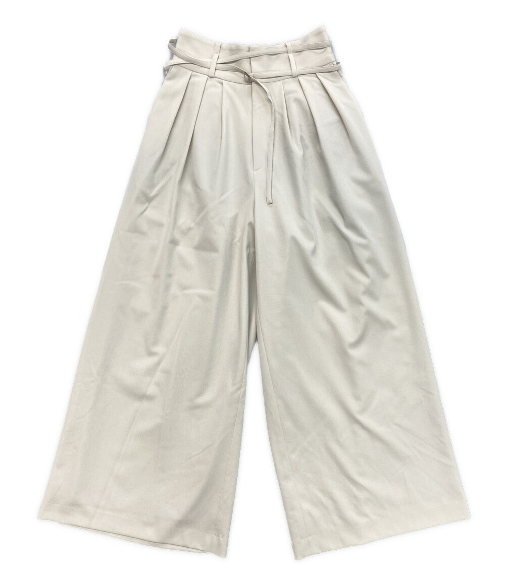 美品 FRAY I.D ハイウエストベルトデザインワイドパンツ FWFP251008 レディース SIZE 1 フレイアイ・ディー