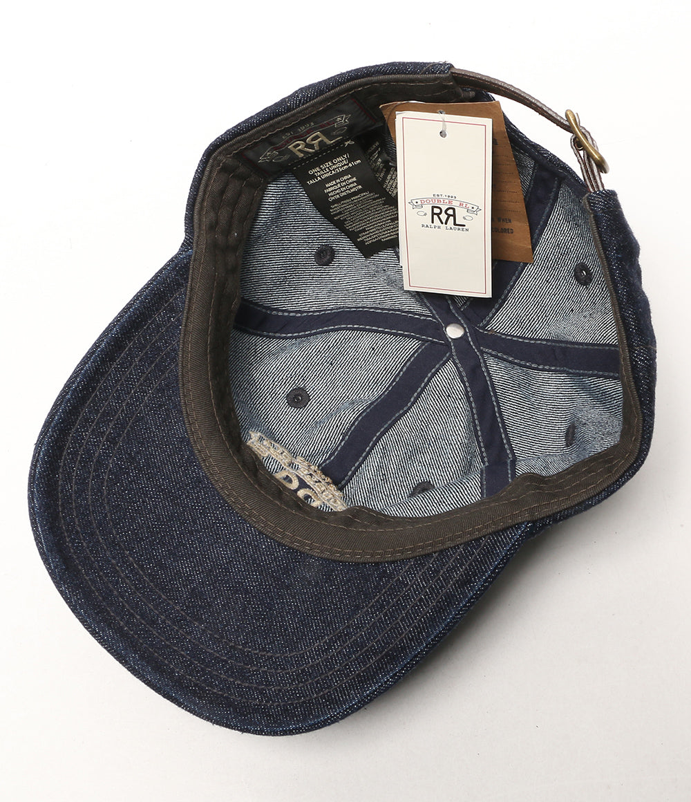 美品 RRL キャップ ランチ ロゴ デニム ボール キャップ 782959714001 メンズ SIZE 55cm - 61cm ダブルアールエル