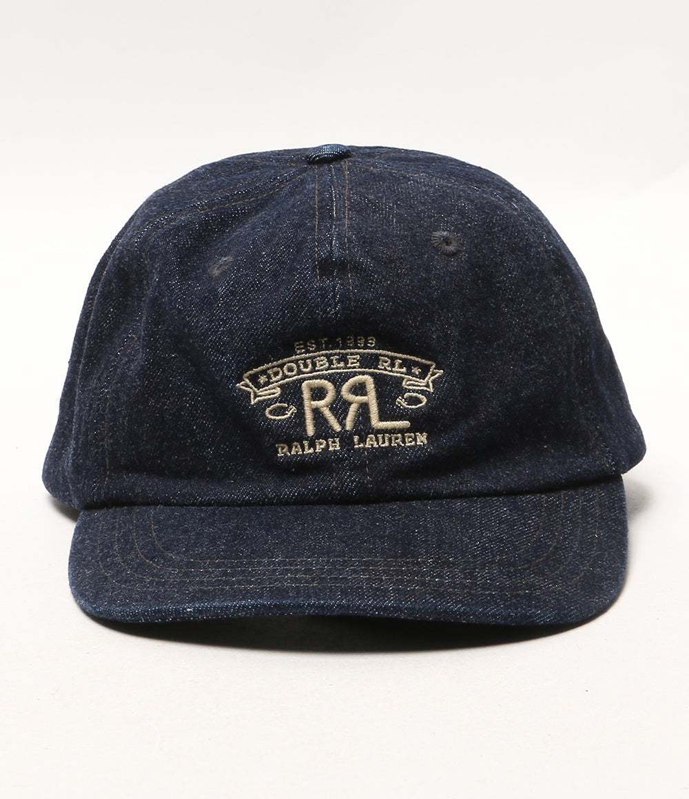 美品 RRL キャップ ランチ ロゴ デニム ボール キャップ 782959714001