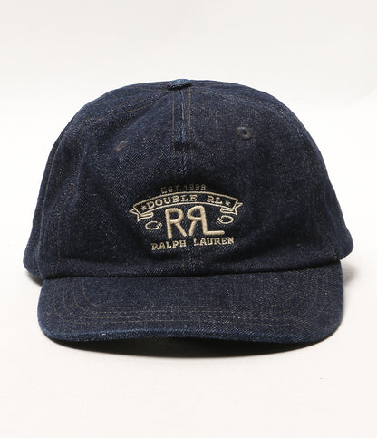 美品 RRL キャップ ランチ ロゴ デニム ボール キャップ 782959714001 メンズ SIZE 55cm - 61cm ダブルアールエル