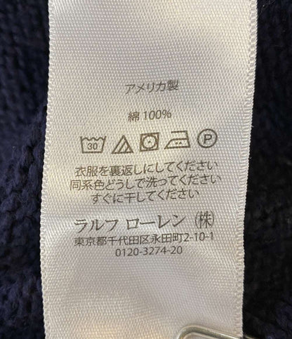 POLO RALPH LAUREN ニット アメリカンフラッグ USA製 ネイビー コットン メンズ SIZE L ポロ・ラルフローレン