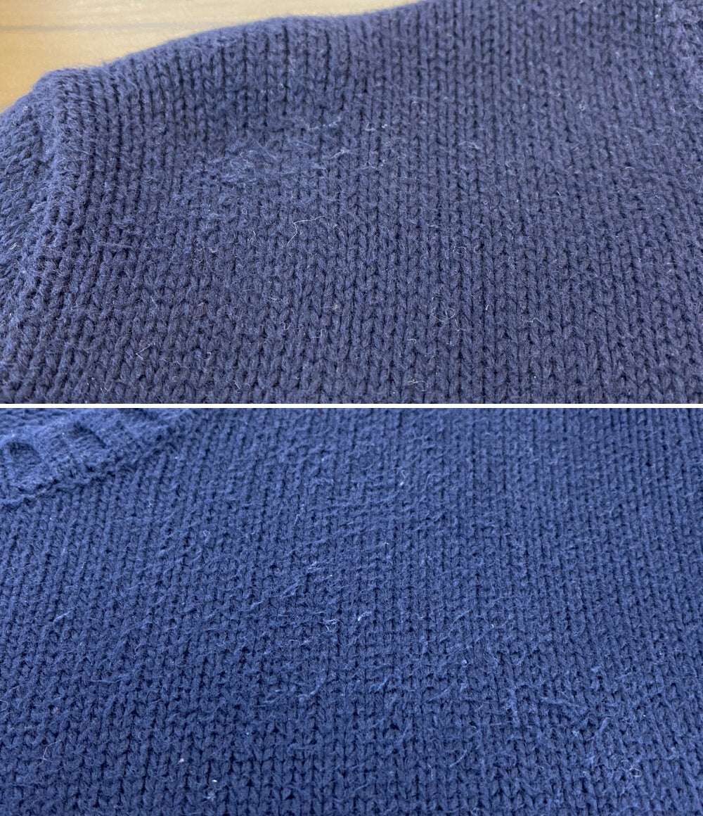 POLO RALPH LAUREN ニット アメリカンフラッグ USA製 ネイビー コットン メンズ SIZE L ポロ・ラルフローレン