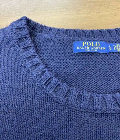 POLO RALPH LAUREN ニット アメリカンフラッグ USA製 ネイビー コットン メンズ SIZE L ポロ・ラルフローレン