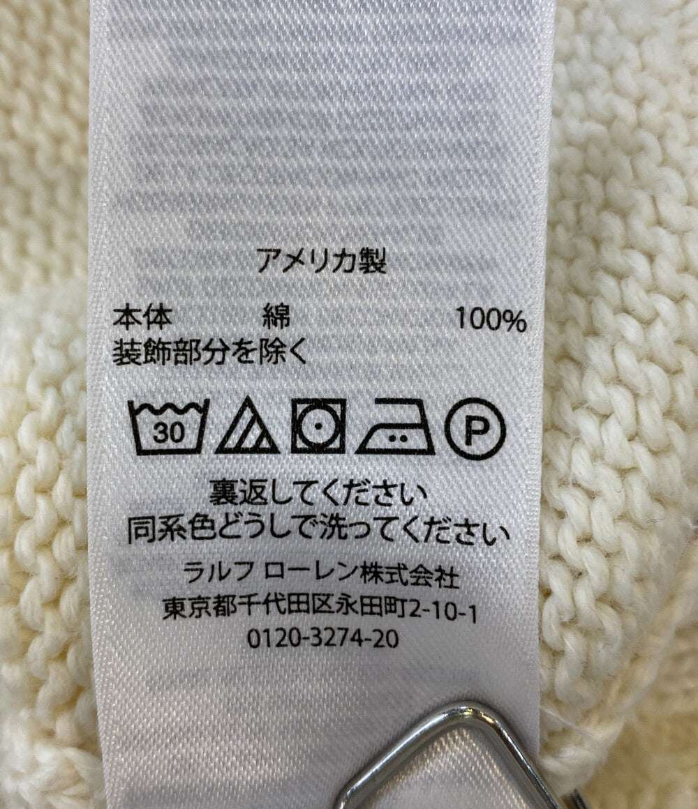POLO RALPH LAUREN ニット アメリカンフラッグ USA製 ホワイト コットン メンズ SIZE L ポロ・ラルフローレン