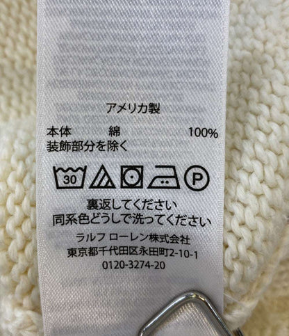 POLO RALPH LAUREN ニット アメリカンフラッグ USA製 ホワイト コットン メンズ SIZE L ポロ・ラルフローレン