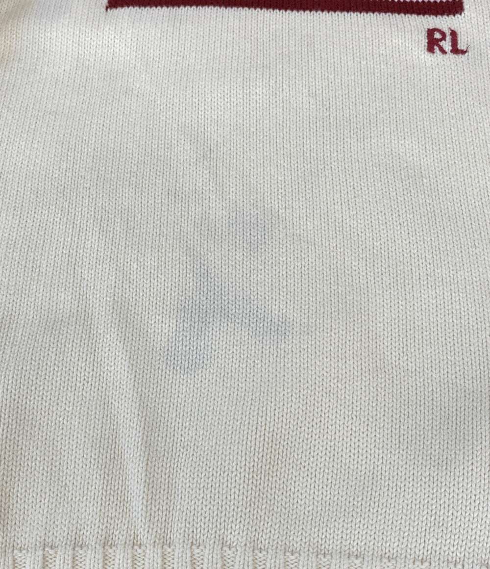 POLO RALPH LAUREN ニット アメリカンフラッグ USA製 ホワイト コットン メンズ SIZE L ポロ・ラルフローレン
