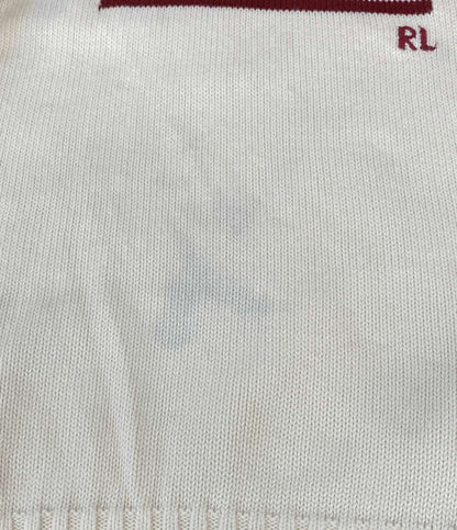 POLO RALPH LAUREN ニット アメリカンフラッグ USA製 ホワイト コットン メンズ SIZE L ポロ・ラルフローレン