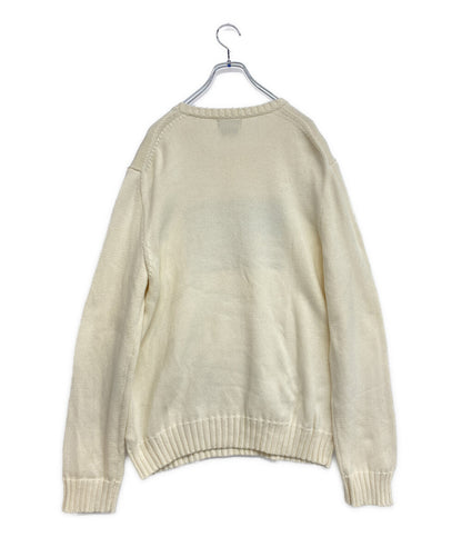 POLO RALPH LAUREN ニット アメリカンフラッグ USA製 ホワイト コットン メンズ SIZE L ポロ・ラルフローレン