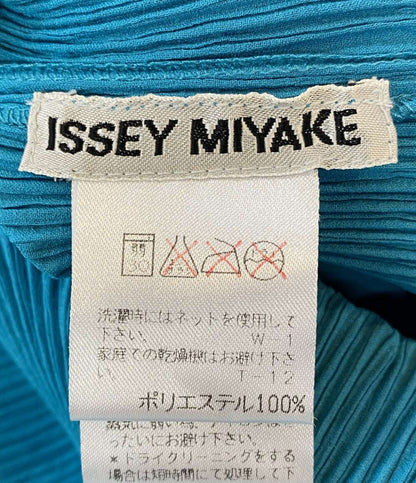 ISSEY MIYAKE 長袖ワンピース ターコイズ IM92-FH910 レディース SIZE L イッセイミヤケ