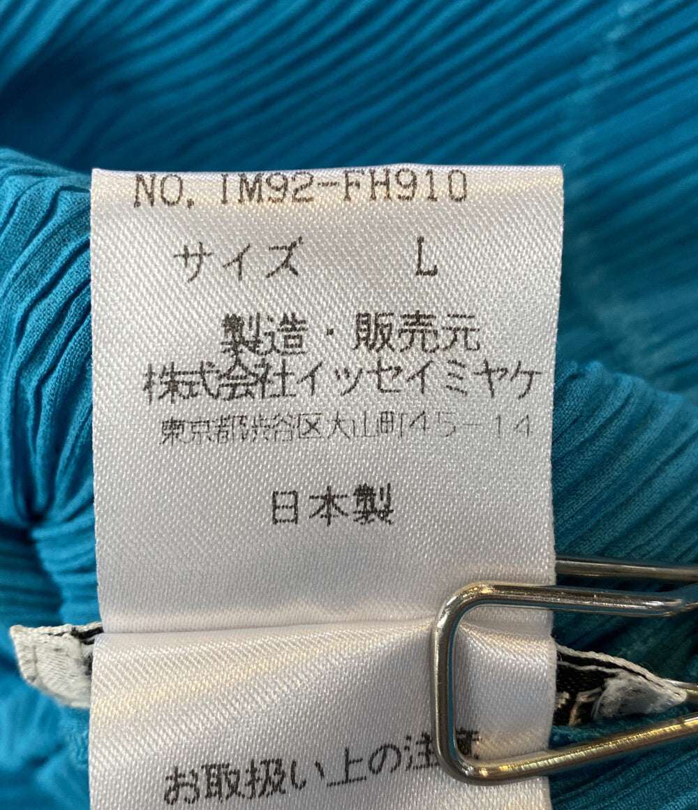 ISSEY MIYAKE 長袖ワンピース ターコイズ IM92-FH910 レディース SIZE L イッセイミヤケ