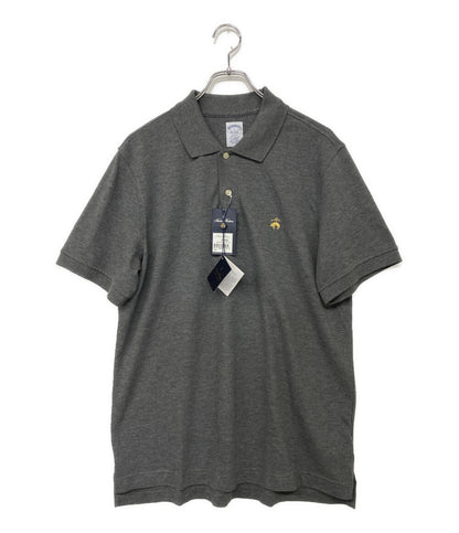 美品 Brooks Brothers ポロシャツ スーピマコットン ストレッチピケ ポロシャツ SLIM FIT GRAY メンズ SIZE L ブルックスブラザーズ