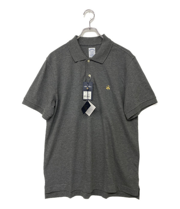 美品 Brooks Brothers ポロシャツ スーピマコットン ストレッチピケ ポロシャツ SLIM FIT GRAY メンズ SIZE L ブルックスブラザーズ
