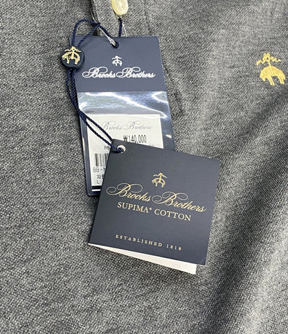 美品 Brooks Brothers ポロシャツ スーピマコットン ストレッチピケ ポロシャツ SLIM FIT GRAY メンズ SIZE L ブルックスブラザーズ