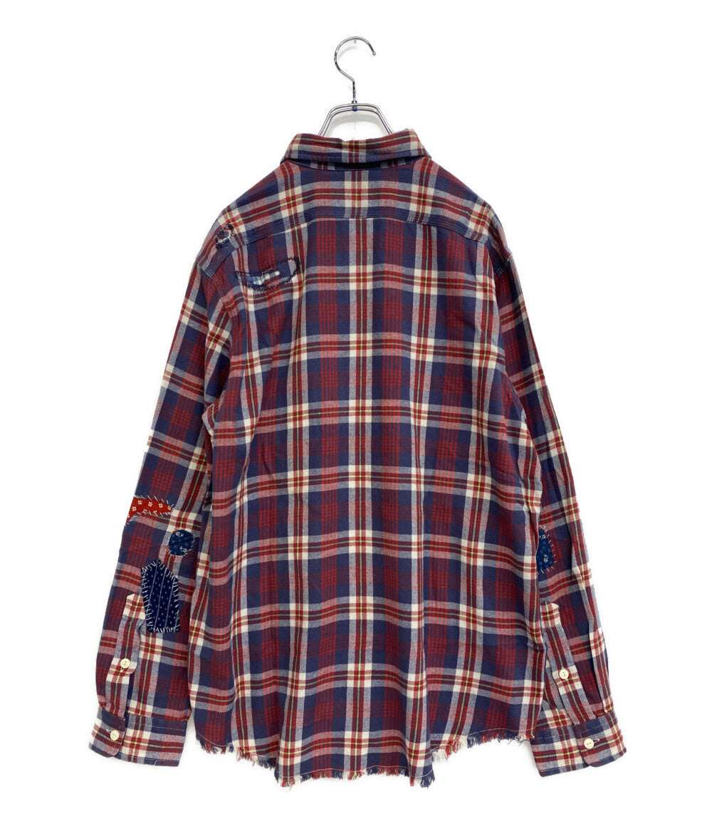 美品 POLO RALPH LAUREN 長袖シャツ COUNTRY CLASSIC FIT PLAID TWILL WORK メンズ SIZE L ポロ・ラルフローレン