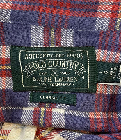 美品 POLO RALPH LAUREN 長袖シャツ COUNTRY CLASSIC FIT PLAID TWILL WORK メンズ SIZE L ポロ・ラルフローレン