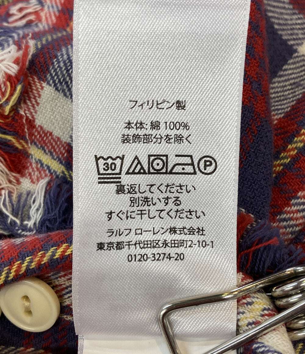 美品 POLO RALPH LAUREN 長袖シャツ COUNTRY CLASSIC FIT PLAID TWILL WORK メンズ SIZE L ポロ・ラルフローレン