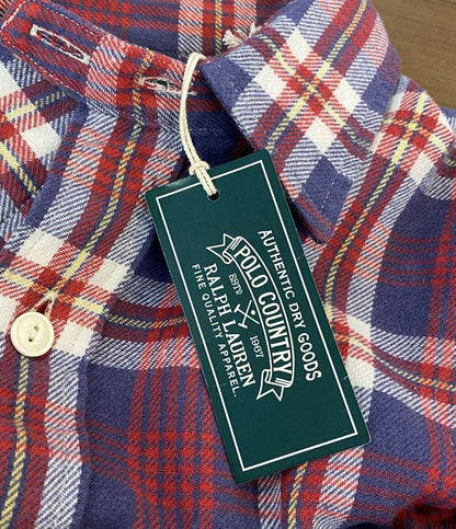 美品 POLO RALPH LAUREN 長袖シャツ COUNTRY CLASSIC FIT PLAID TWILL WORK メンズ SIZE L ポロ・ラルフローレン