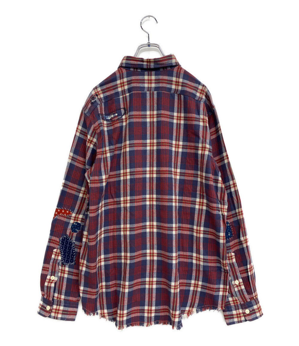 美品 POLO RALPH LAUREN 長袖シャツ COUNTRY CLASSIC FIT PLAID TWILL WORK メンズ SIZE L ポロ・ラルフローレン