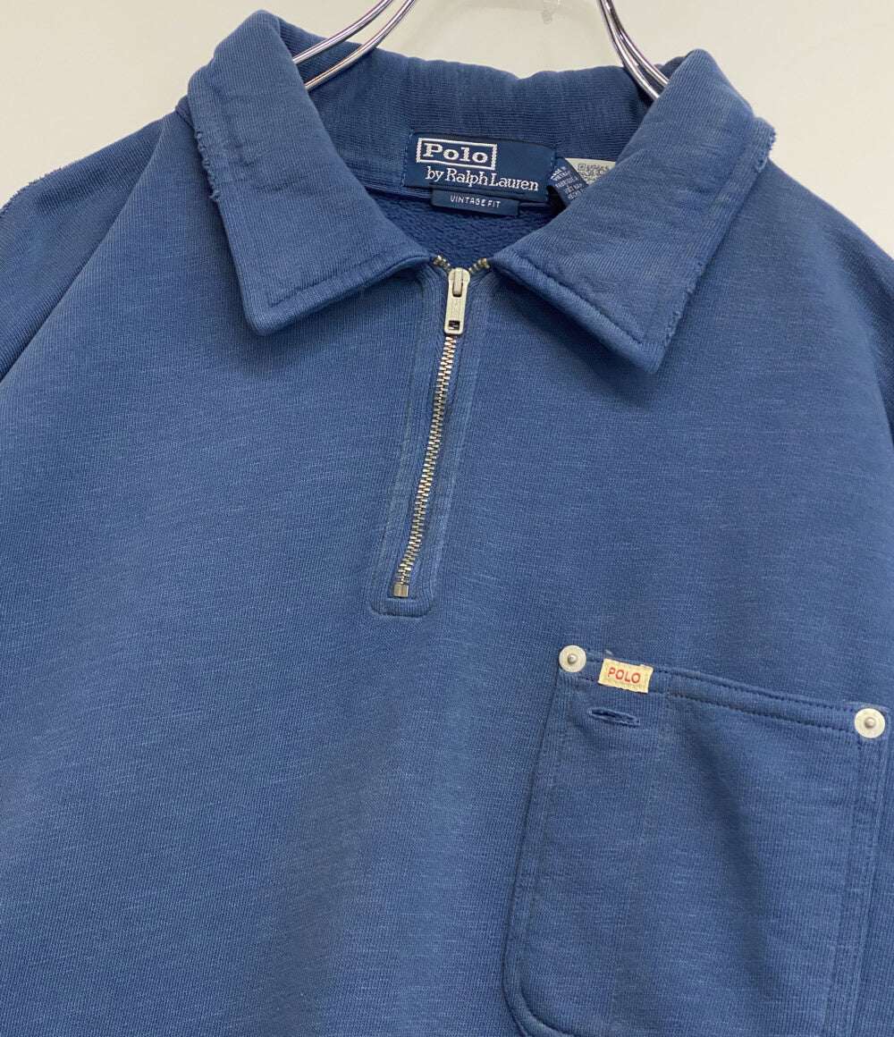 美品 POLO RALPH LAUREN スウェット ヴィンテージフィット フリース ポケット ハーフジップ メンズ SIZE L ポロ・ラルフローレン