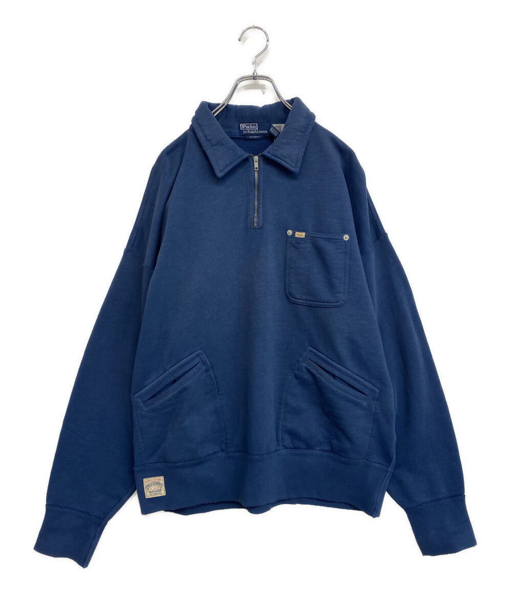 美品 POLO RALPH LAUREN スウェット ヴィンテージフィット フリース ポケット ハーフジップ メンズ SIZE L ポロ・ラルフローレン