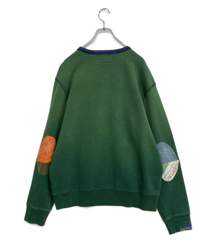 美品 POLO RALPH LAUREN スウェット COUNTRY PATCHWORK FLEECE SWEAT GRN メンズ SIZE L ポロ・ラルフローレン