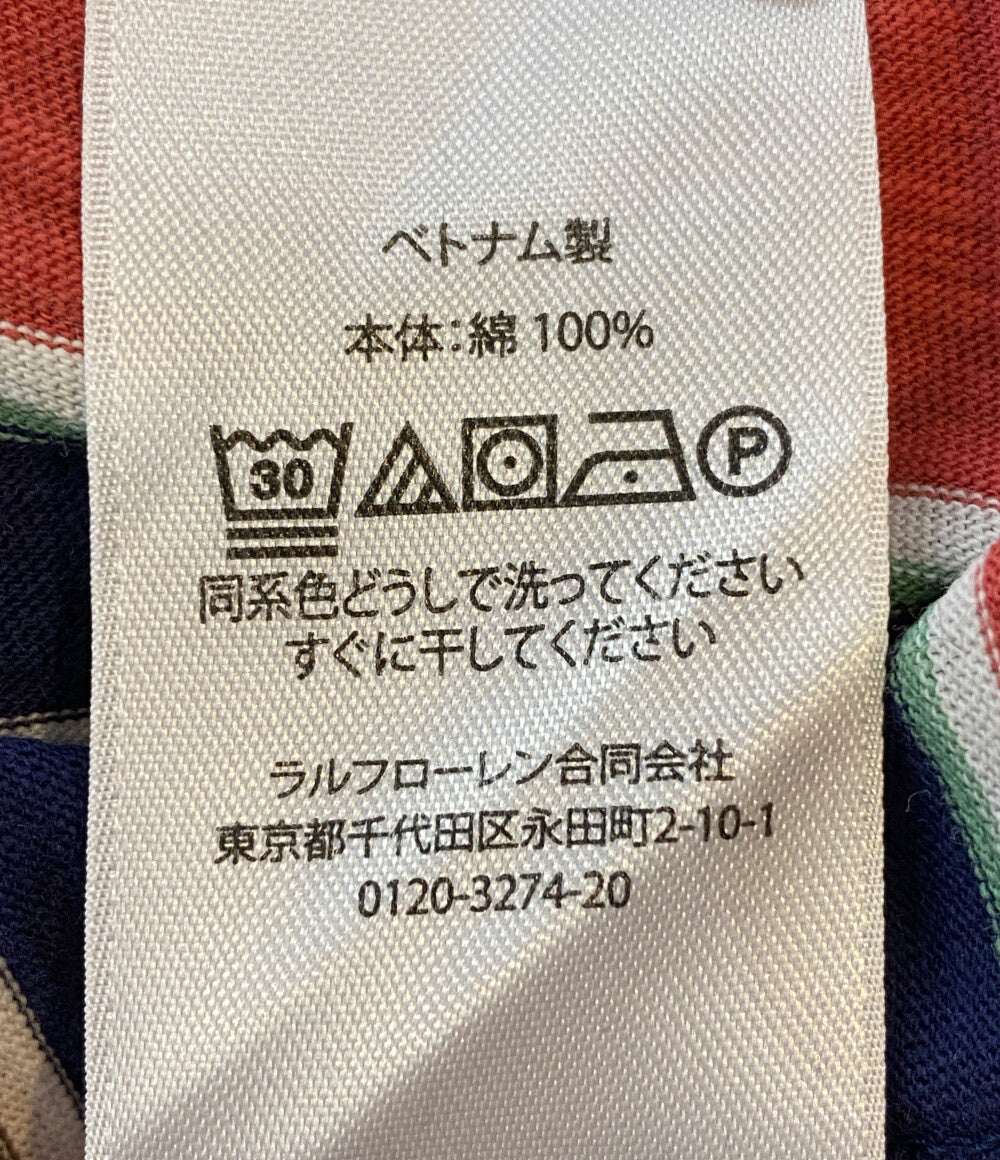 美品 POLO RALPH LAUREN 半袖Ｔシャツ CLASSIC FIT STRIPED GAUZE JERSEY T RED メンズ SIZE L ポロ・ラルフローレン