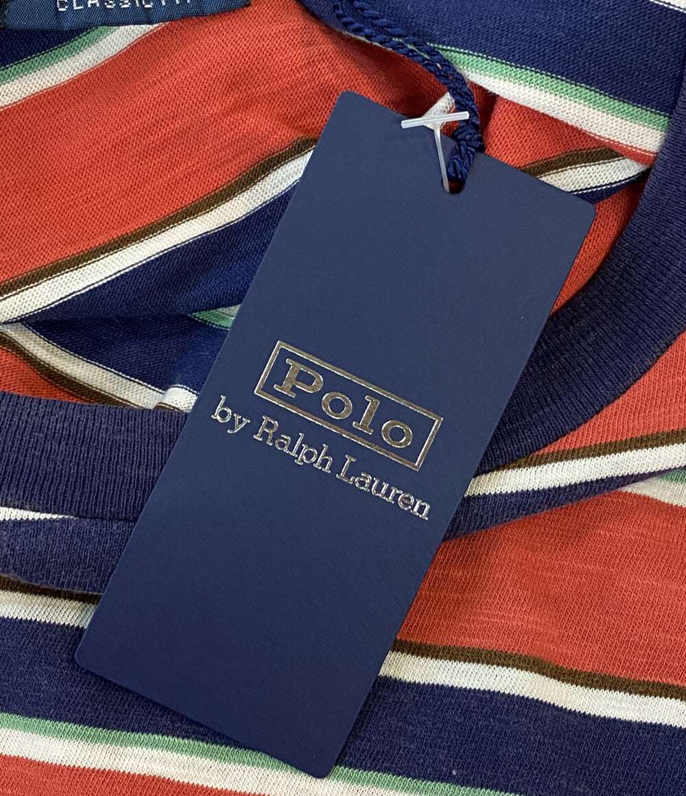 美品 POLO RALPH LAUREN 半袖Ｔシャツ CLASSIC FIT STRIPED GAUZE JERSEY T RED メンズ SIZE L ポロ・ラルフローレン