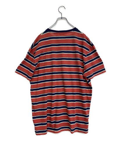 美品 POLO RALPH LAUREN 半袖Ｔシャツ CLASSIC FIT STRIPED GAUZE JERSEY T RED メンズ SIZE L ポロ・ラルフローレン