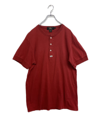 RRL RALPH LAUREN カットソー 90s HONGKONG製 ヘンリー スリースター RED メンズ SIZE L ダブルアールエル