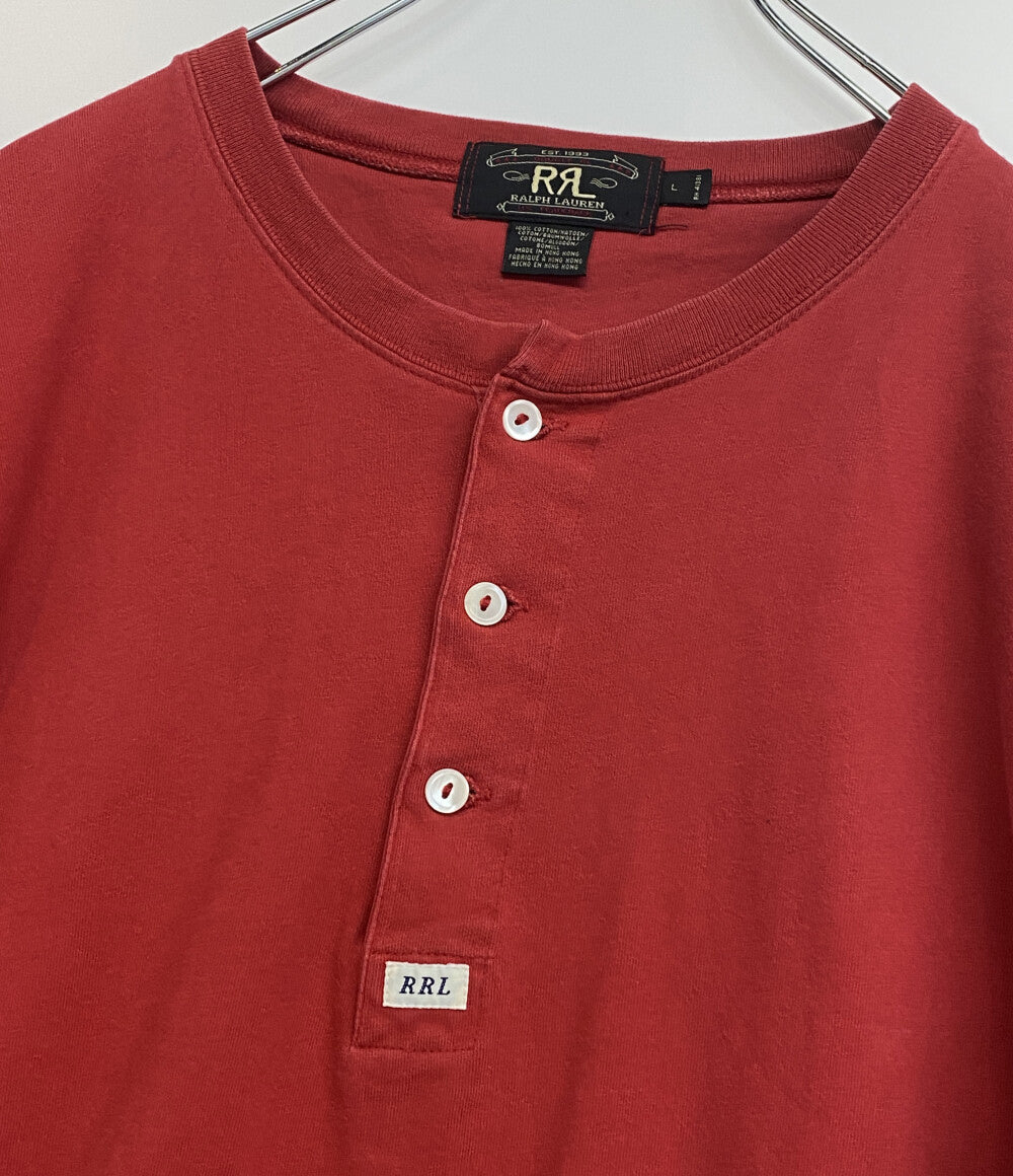 RRL RALPH LAUREN カットソー 90s HONGKONG製 ヘンリー スリースター RED メンズ SIZE L ダブルアールエル