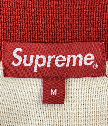 Supreme ニット 21SS LOGO TRIM ZIP UP CARDIGAN WHT メンズ SIZE M シュプリーム