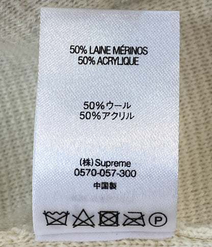 Supreme ニット 21SS LOGO TRIM ZIP UP CARDIGAN WHT メンズ SIZE M シュプリーム