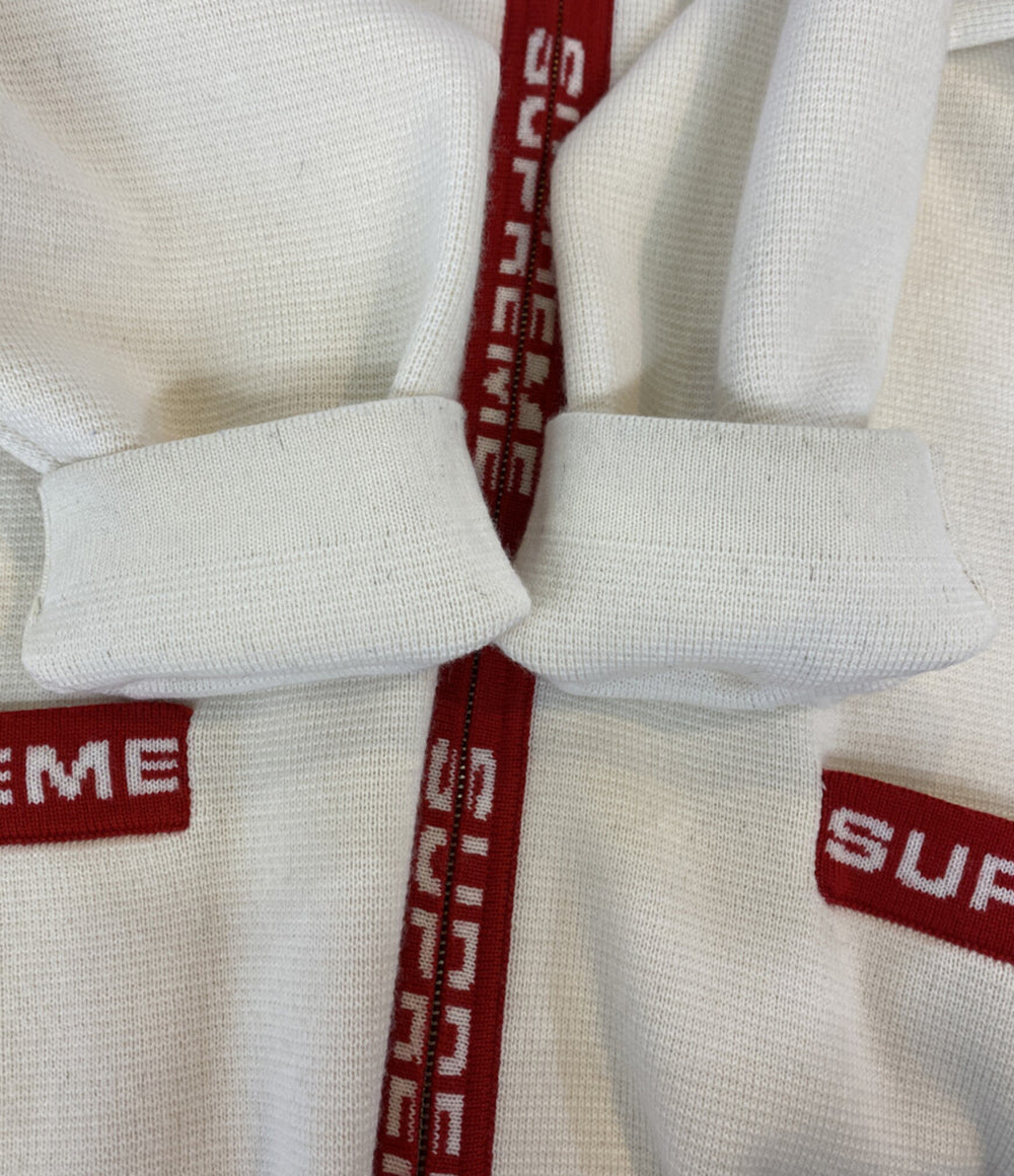 Supreme ニット 21SS LOGO TRIM ZIP UP CARDIGAN WHT メンズ SIZE M シュプリーム